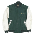 NIELLA CUSTOM DESIGN Mens Green & White Paint Your Wagon Wool Jacket L Button