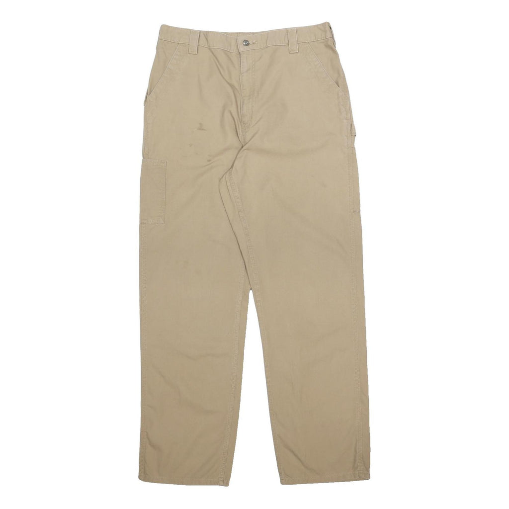 CARHARTT Mens Cotton Beige Regular Straight Trousers W36 L34 Workwear Utility