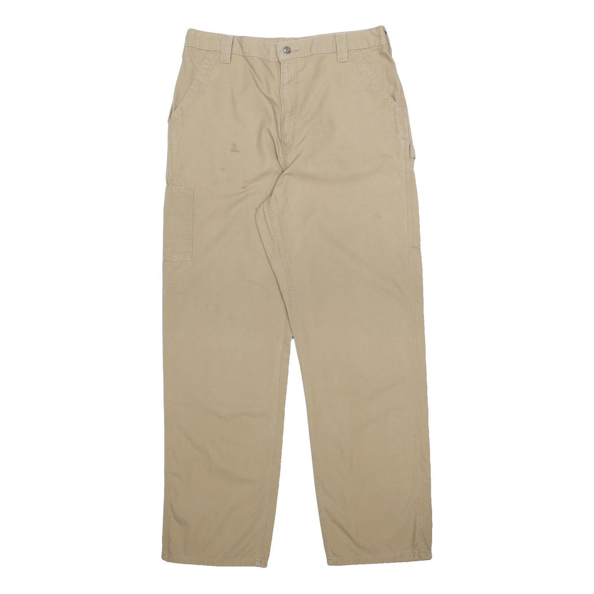 CARHARTT Mens Cotton Beige Regular Straight Trousers W36 L34 Workwear Utility