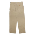 CARHARTT Mens Cotton Beige Regular Straight Trousers W36 L34 Workwear Utility