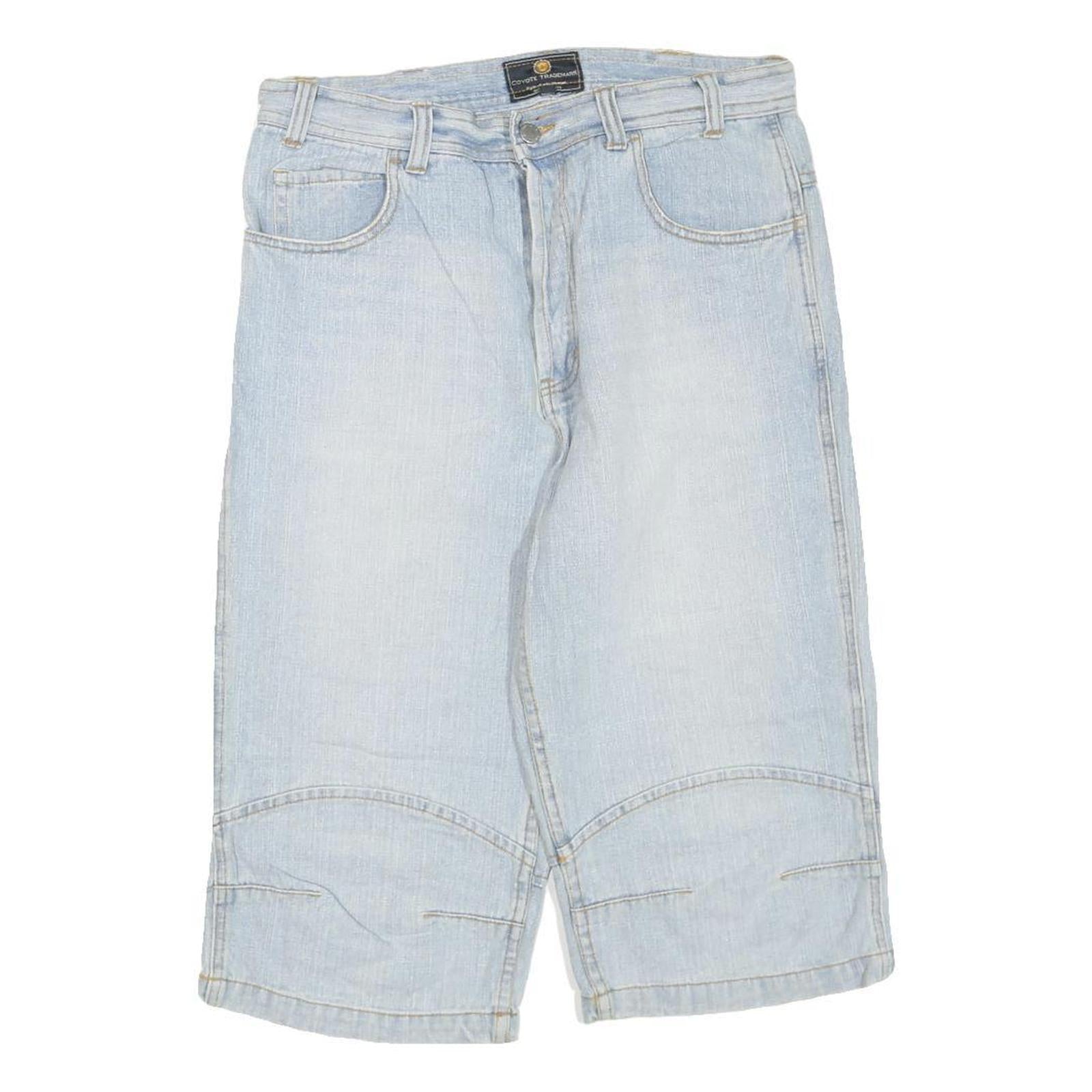 COYOTE TRADEMARK Mens Shorts Blue Denim M W32 Casual Relaxed Fit Cotton Blend