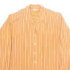 Womens Printed Shirt Orange Collared Long Sleeve 90s Striped M