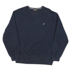 NAUTICA Mens Navy Blue Cotton Blend Crew Neck XL Classic Logo Sweatshirt