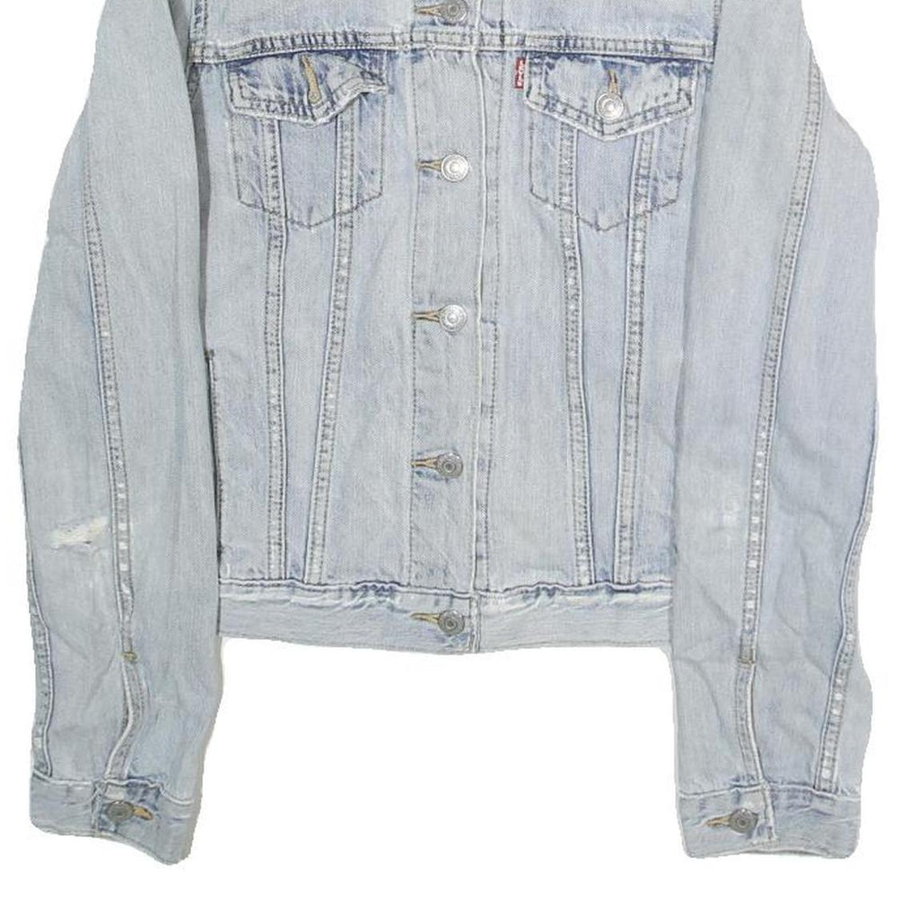 LEVI'S Womens Blue Denim Jacket M Cotton Plain Button Closure Casual Outerwear
