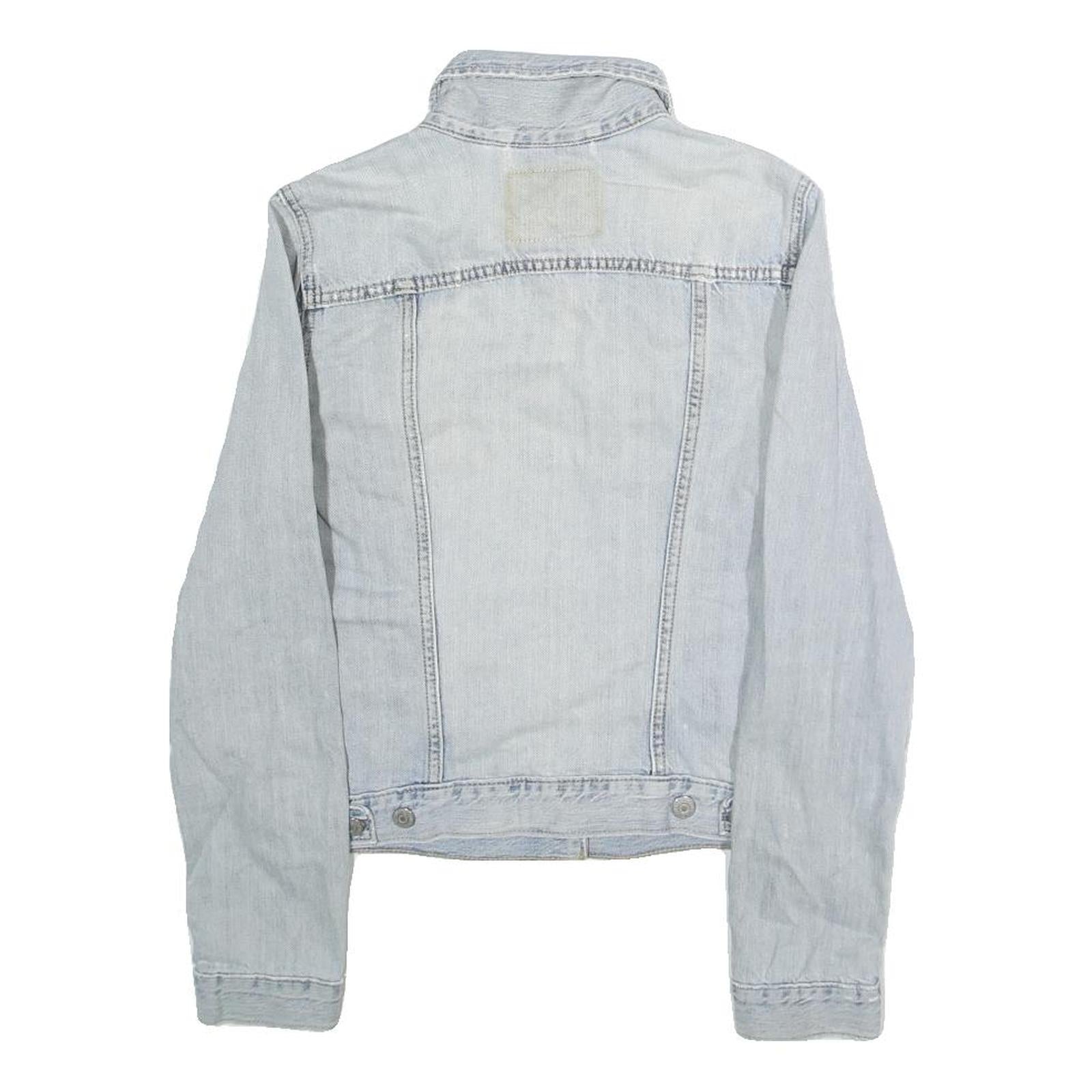 LEVI'S Womens Blue Denim Jacket M Cotton Plain Button Closure Casual Outerwear