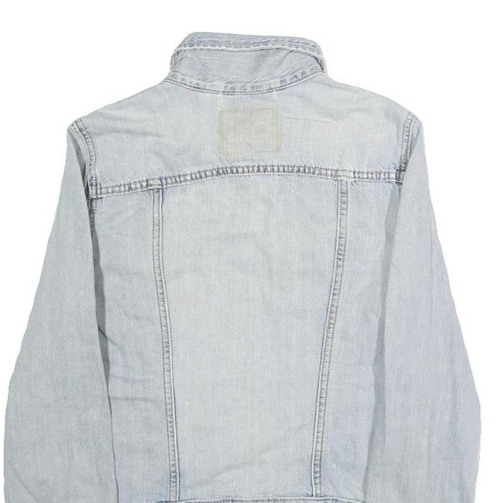 LEVI'S Womens Blue Denim Jacket M Cotton Plain Button Closure Casual Outerwear