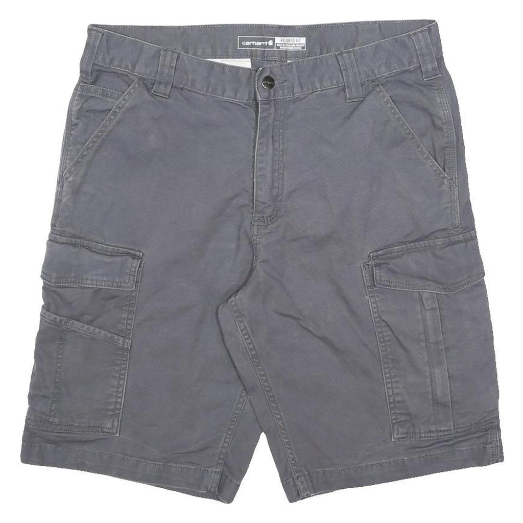 CARHARTT Mens Shorts Grey Cargo M W34 Cotton Blend Durable Workwear