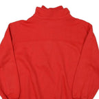 Mens Red Sweatshirt Pullover L 1/4 Zip Casual Graphic Print Soft Polyester