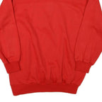 Mens Red Sweatshirt Pullover L 1/4 Zip Casual Graphic Print Soft Polyester