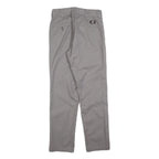 DICKIES Mens Cotton Slim Grey Trousers W30 L32 Workwear Casual Zip Closure