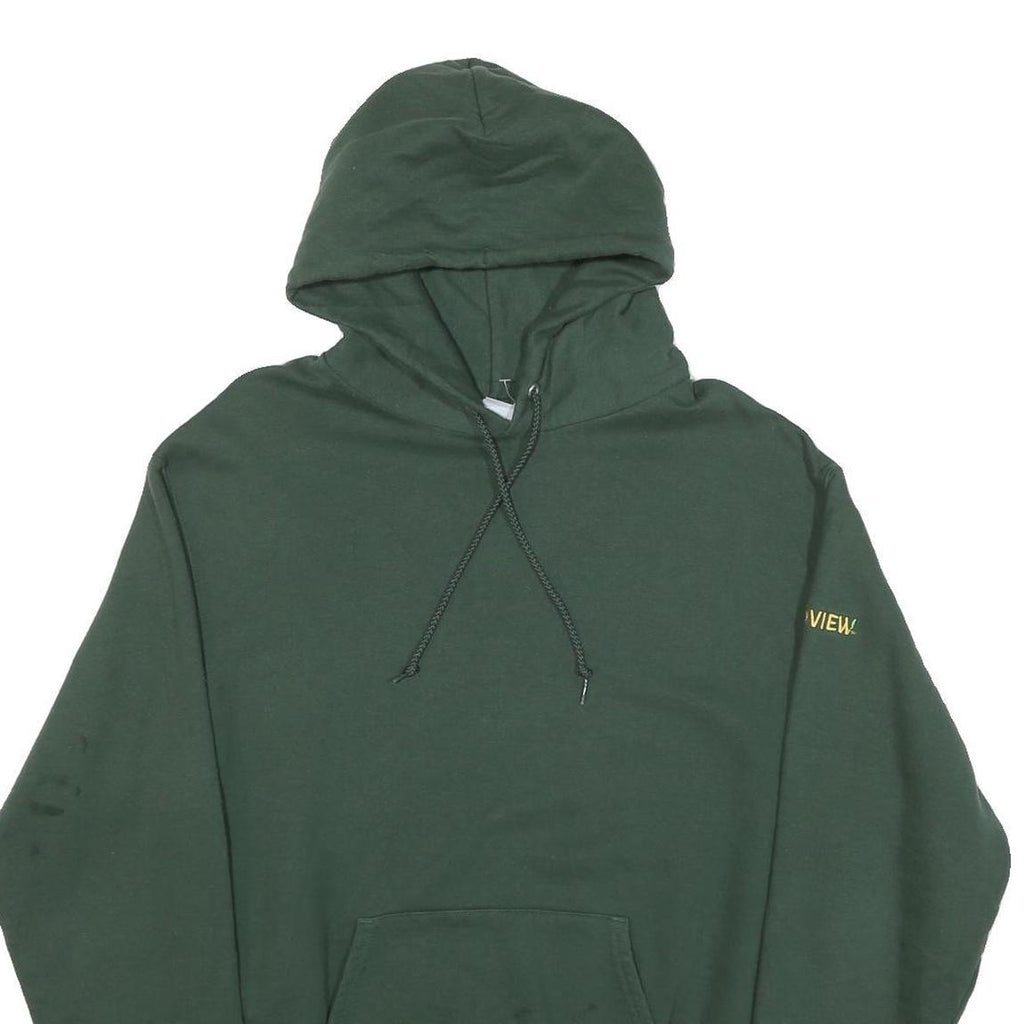 CHAMPION Mens Green Pullover Hoodie M Cotton Blend Casual Sweatshirt