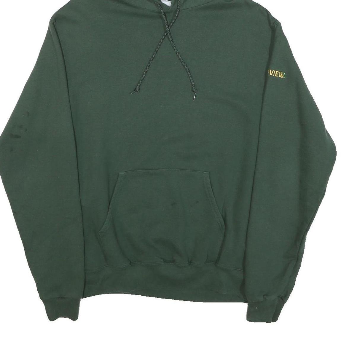 CHAMPION Mens Green Pullover Hoodie M Cotton Blend Casual Sweatshirt