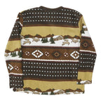 AMERICAN SPIRIT Womens Brown & Beige Patterned V-Neck Chunky Knit L Winter