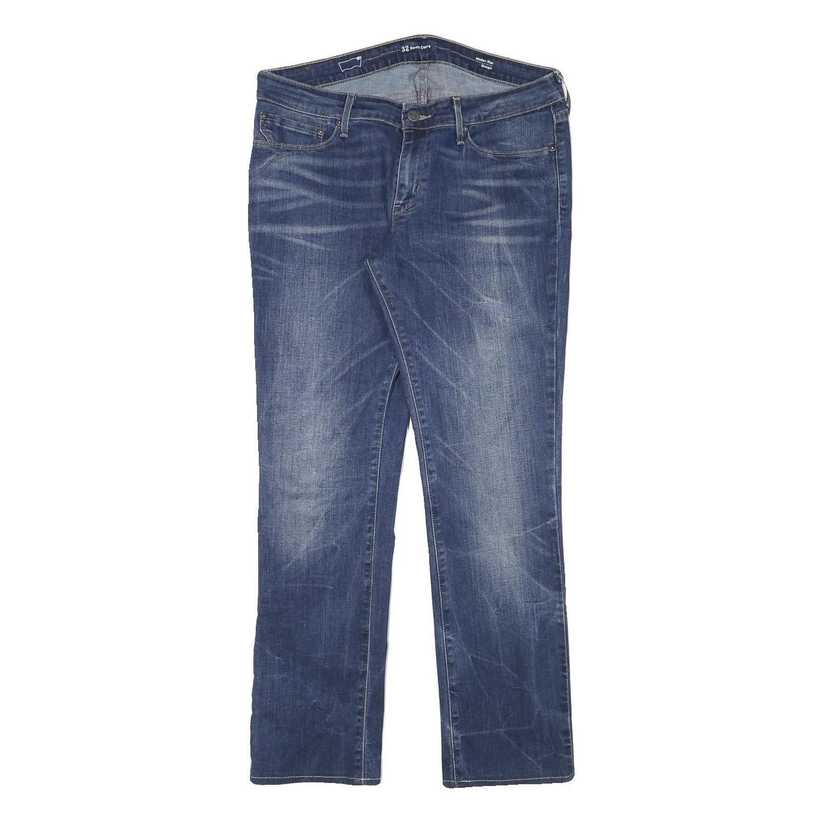 LEVI'S Womens Jeans Blue Slim Straight Denim Medium W32 L28 Zip Cotton Blend