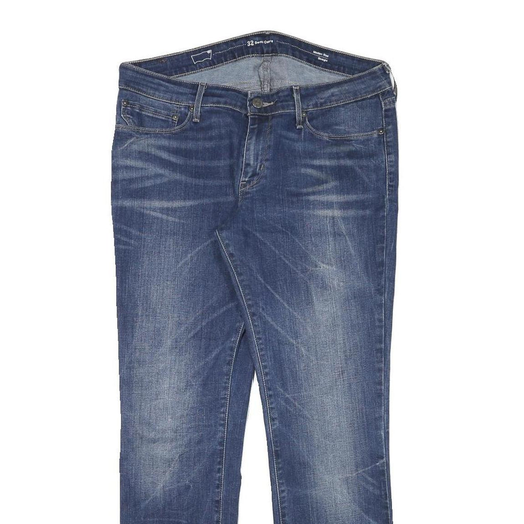 LEVI'S Womens Jeans Blue Slim Straight Denim Medium W32 L28 Zip Cotton Blend