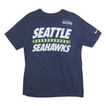 NIKE Mens Navy & Green Seattle Seahawks Graphic T-Shirt L Short Sleeve Crew Neck