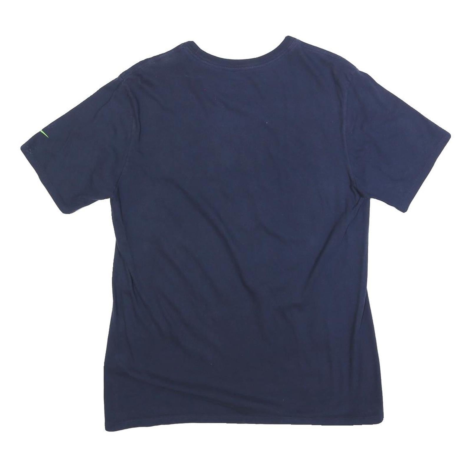 NIKE Mens Navy & Green Seattle Seahawks Graphic T-Shirt L Short Sleeve Crew Neck