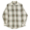 TIMBERLAND Mens Green & Cream Check Shirt M Cotton Casual Relaxed Fit Long