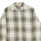 TIMBERLAND Mens Green & Cream Check Shirt M Cotton Casual Relaxed Fit Long