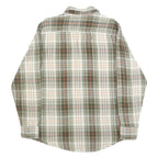TIMBERLAND Mens Green & Cream Check Shirt M Cotton Casual Relaxed Fit Long