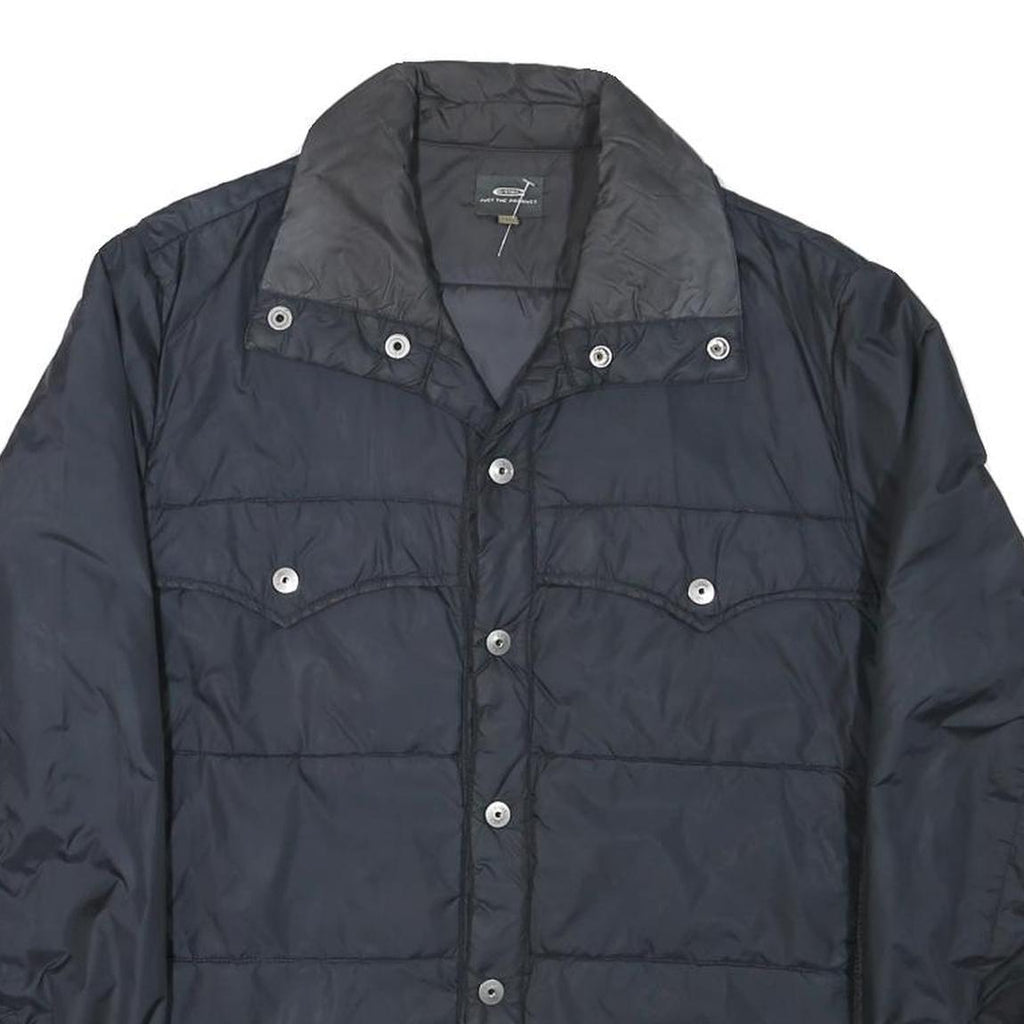 G-STAR Mens Navy Button Jacket L Polyester Blend Quilted Casual