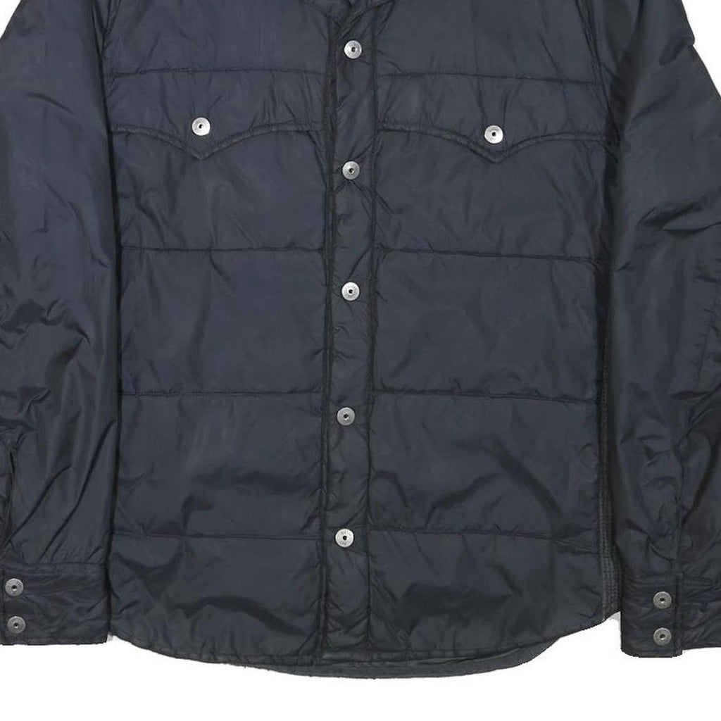 G-STAR Mens Navy Button Jacket L Polyester Blend Quilted Casual