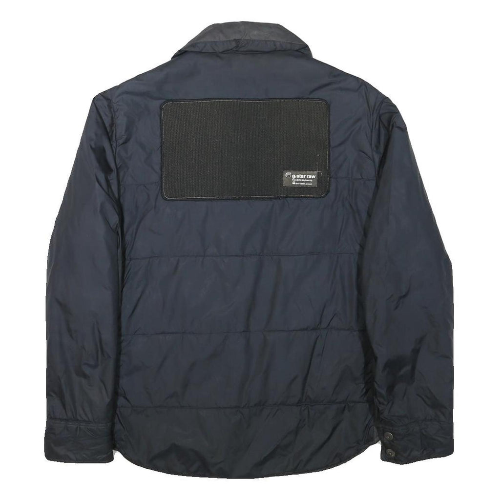 G-STAR Mens Navy Button Jacket L Polyester Blend Quilted Casual