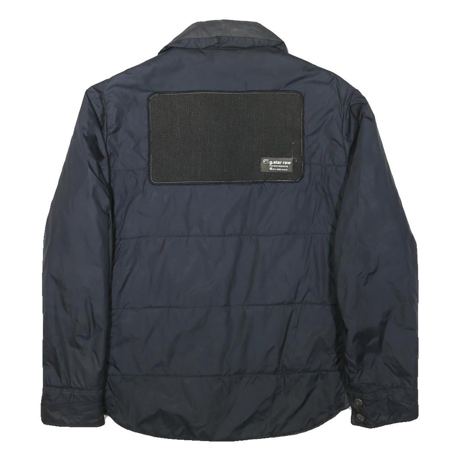 G-STAR Mens Navy Button Jacket L Polyester Blend Quilted Casual