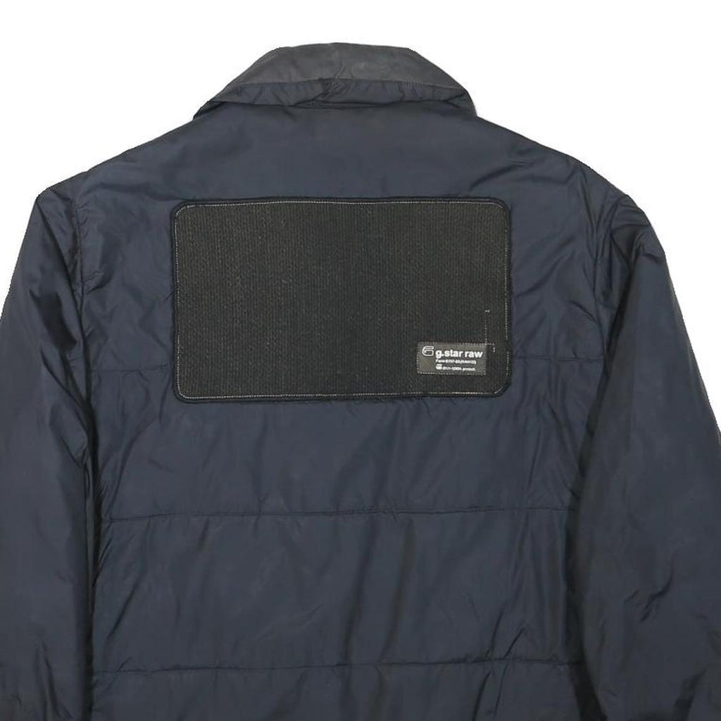 G-STAR Mens Navy Button Jacket L Polyester Blend Quilted Casual