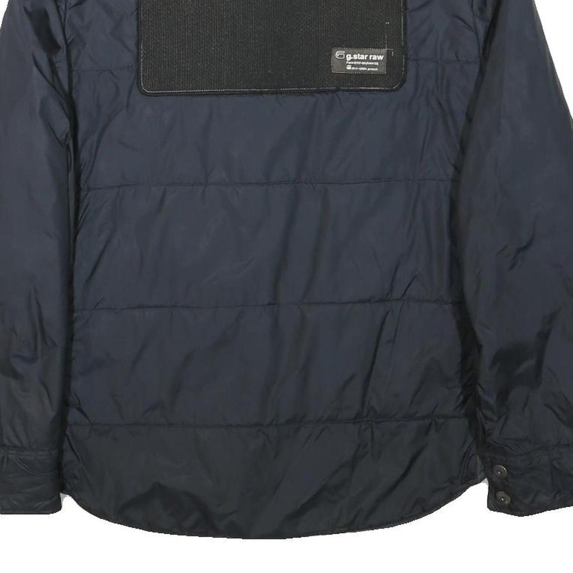 G-STAR Mens Navy Button Jacket L Polyester Blend Quilted Casual