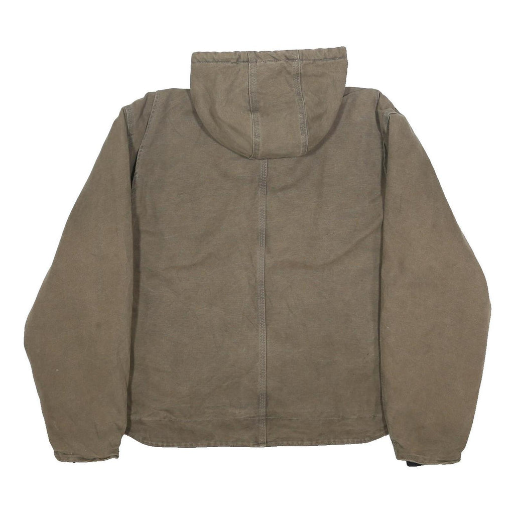 CARHARTT Mens Brown 2XL Cotton Workwear Hooded Zip Jacket Plain Durable