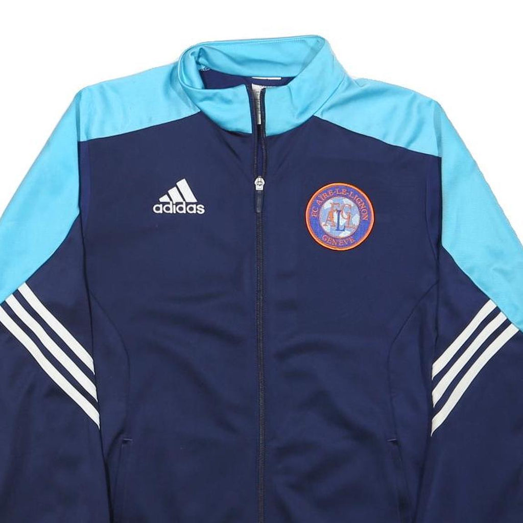 ADIDAS Mens Blue & Light Blue FC Aire-Le-Lignon Geneva Jacket S Polyester Blend