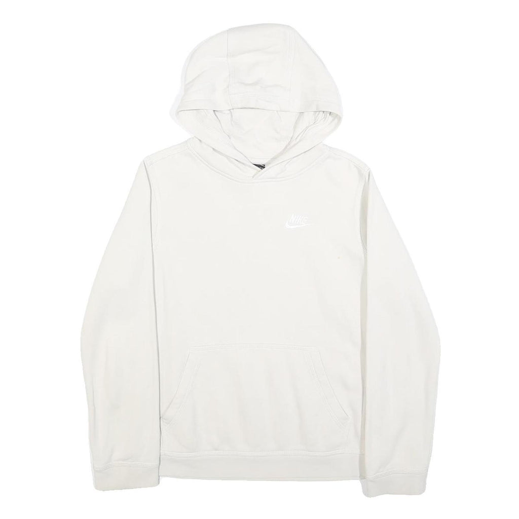 NIKE Womens White Hoodie XS Cotton Blend Pullover Lightweight Casual