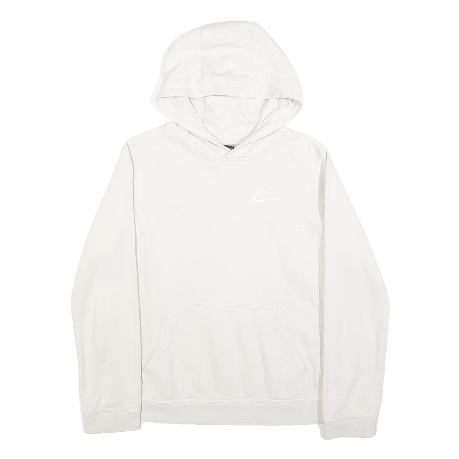 NIKE Womens White Hoodie XS Cotton Blend Pullover Lightweight Casual