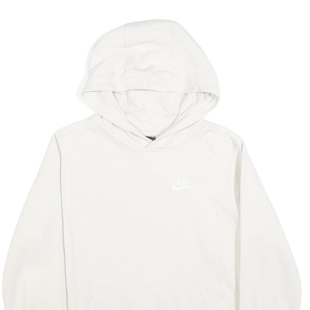 NIKE Womens White Hoodie XS Cotton Blend Pullover Lightweight Casual