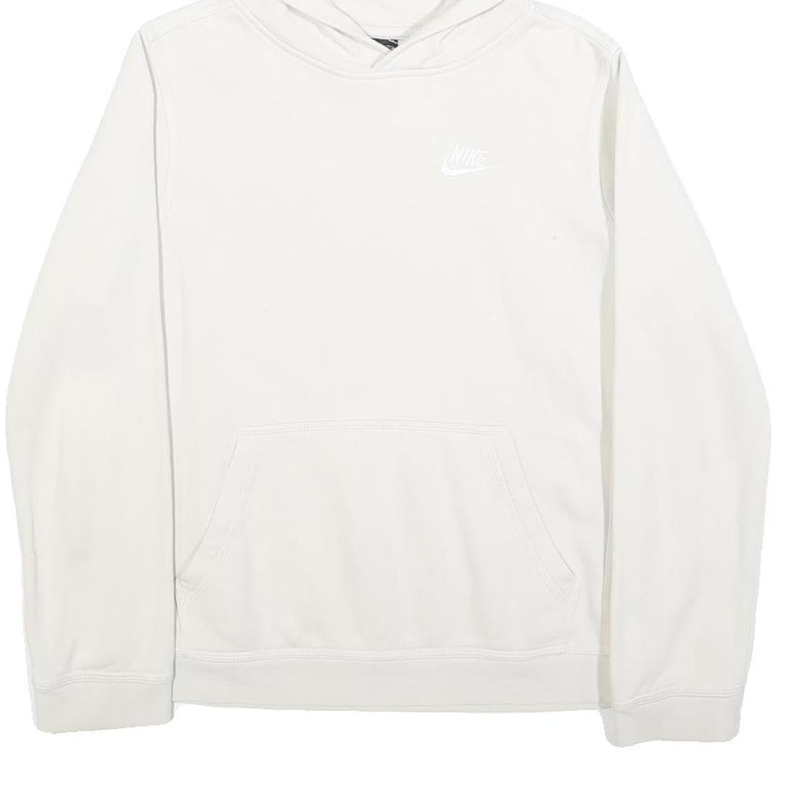 NIKE Womens White Hoodie XS Cotton Blend Pullover Lightweight Casual