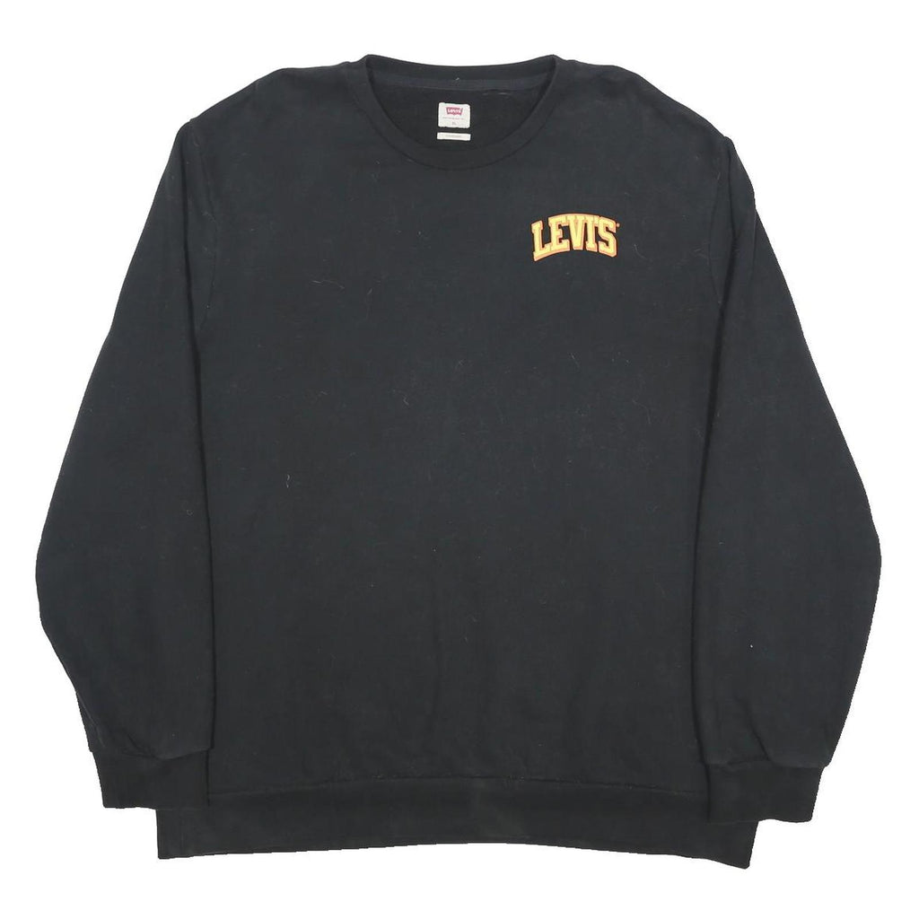 LEVI'S Mens Black Sweatshirt XL Crew Neck Cotton Blend Casual Pullover