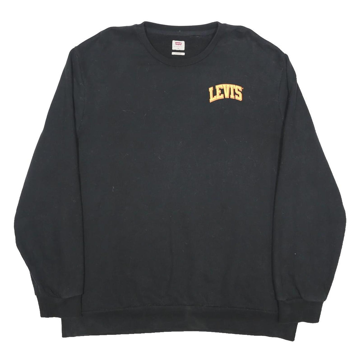 LEVI'S Mens Black Sweatshirt XL Crew Neck Cotton Blend Casual Pullover