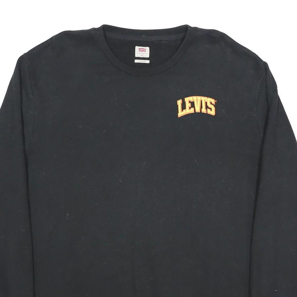 LEVI'S Mens Black Sweatshirt XL Crew Neck Cotton Blend Casual Pullover