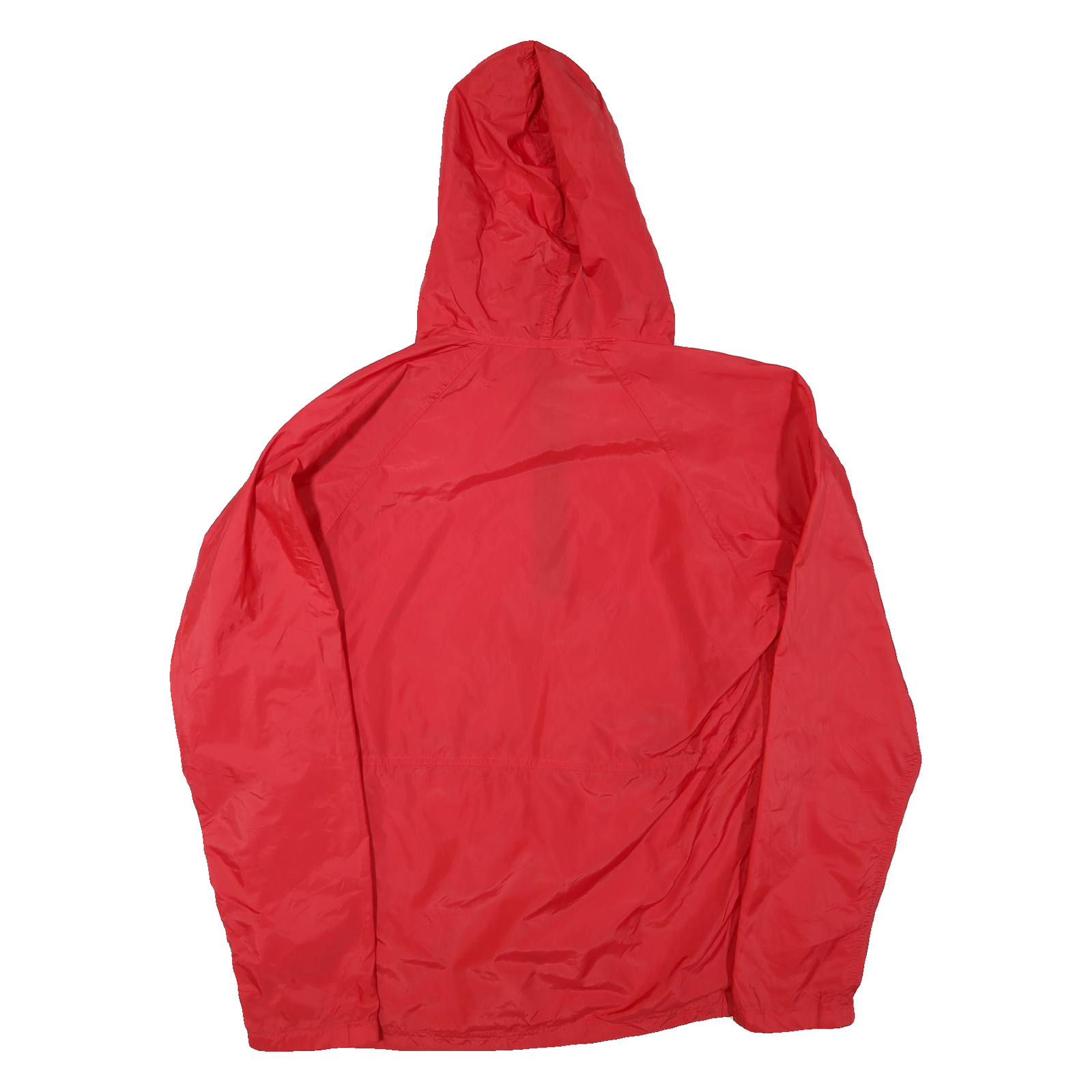 LL BEAN Mens Red Hooded Zip Jacket L Polyester Blend Plain Lightweight