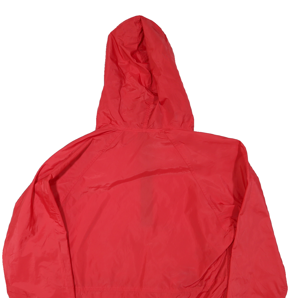 LL BEAN Mens Red Hooded Zip Jacket L Polyester Blend Plain Lightweight
