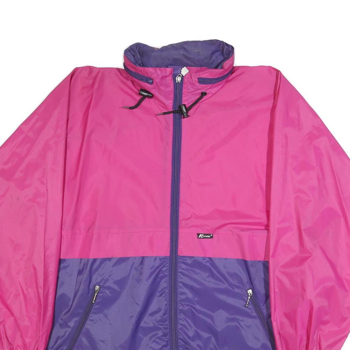 K-WAY Womens Pink & Purple Outdoor Jacket M Polyamide Plain Lightweight Zip