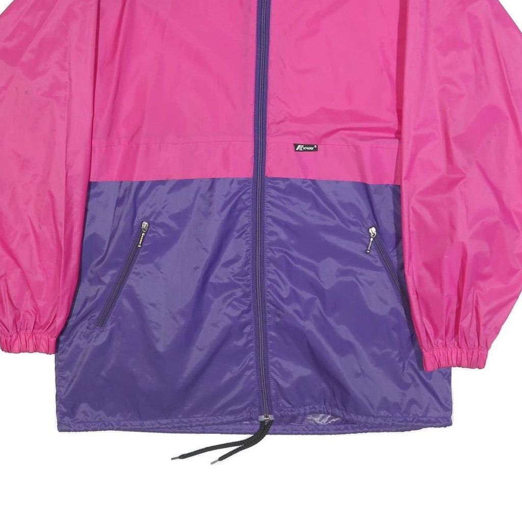 K-WAY Womens Pink & Purple Outdoor Jacket M Polyamide Plain Lightweight Zip