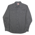 WRANGLER Mens Grey Plain Cotton Blend Shirt M Button Long Sleeve Casual Workwear