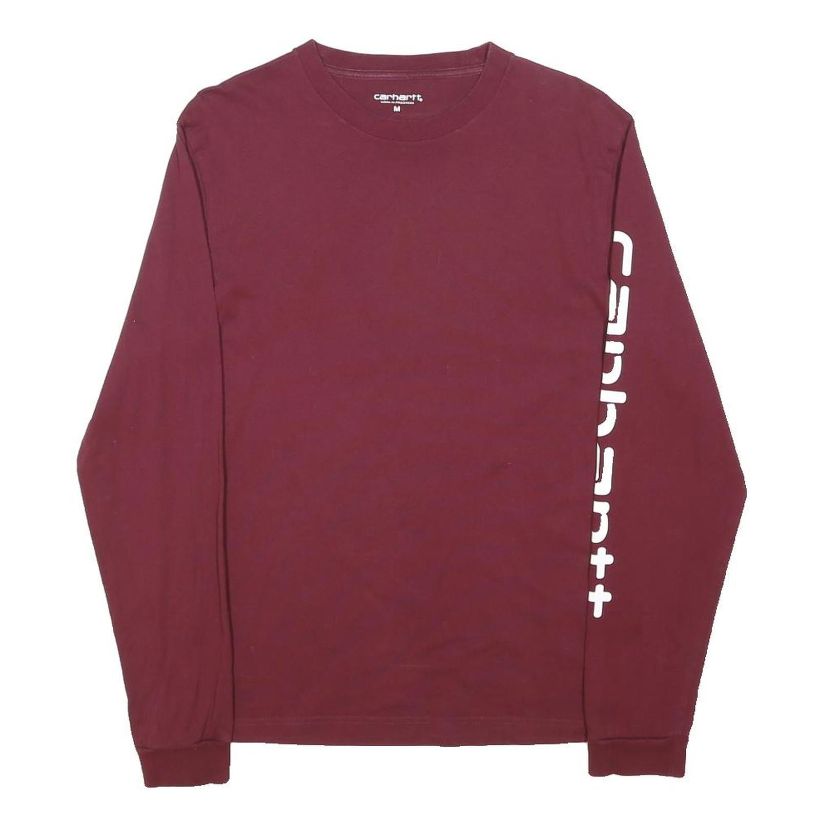 CARHARTT Mens Maroon Long Sleeve Crew Neck Cotton Graphic T-Shirt M