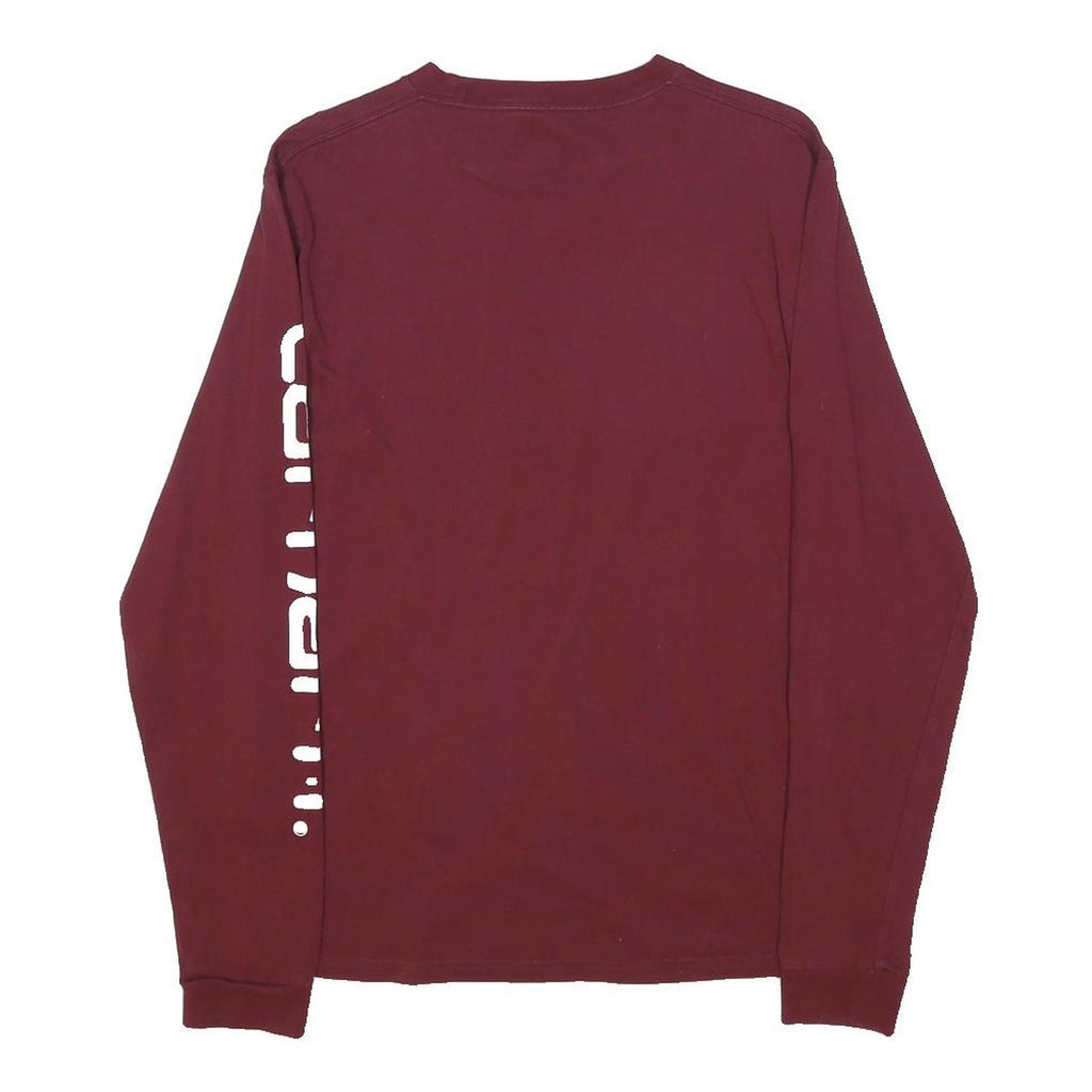CARHARTT Mens Maroon Long Sleeve Crew Neck Cotton Graphic T-Shirt M