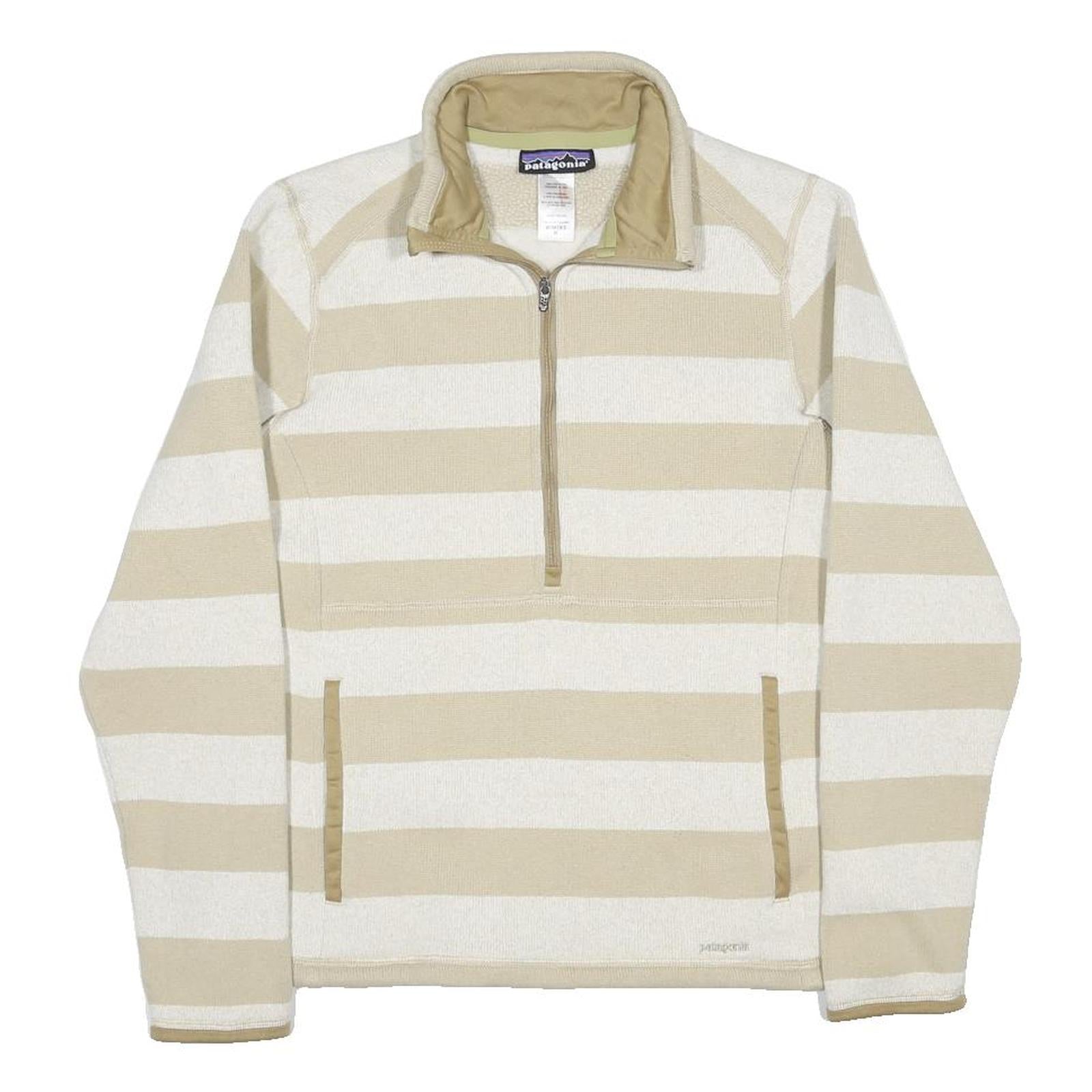PATAGONIA Womens Cream & Beige Striped Pattern Pullover Jumper M Polyester