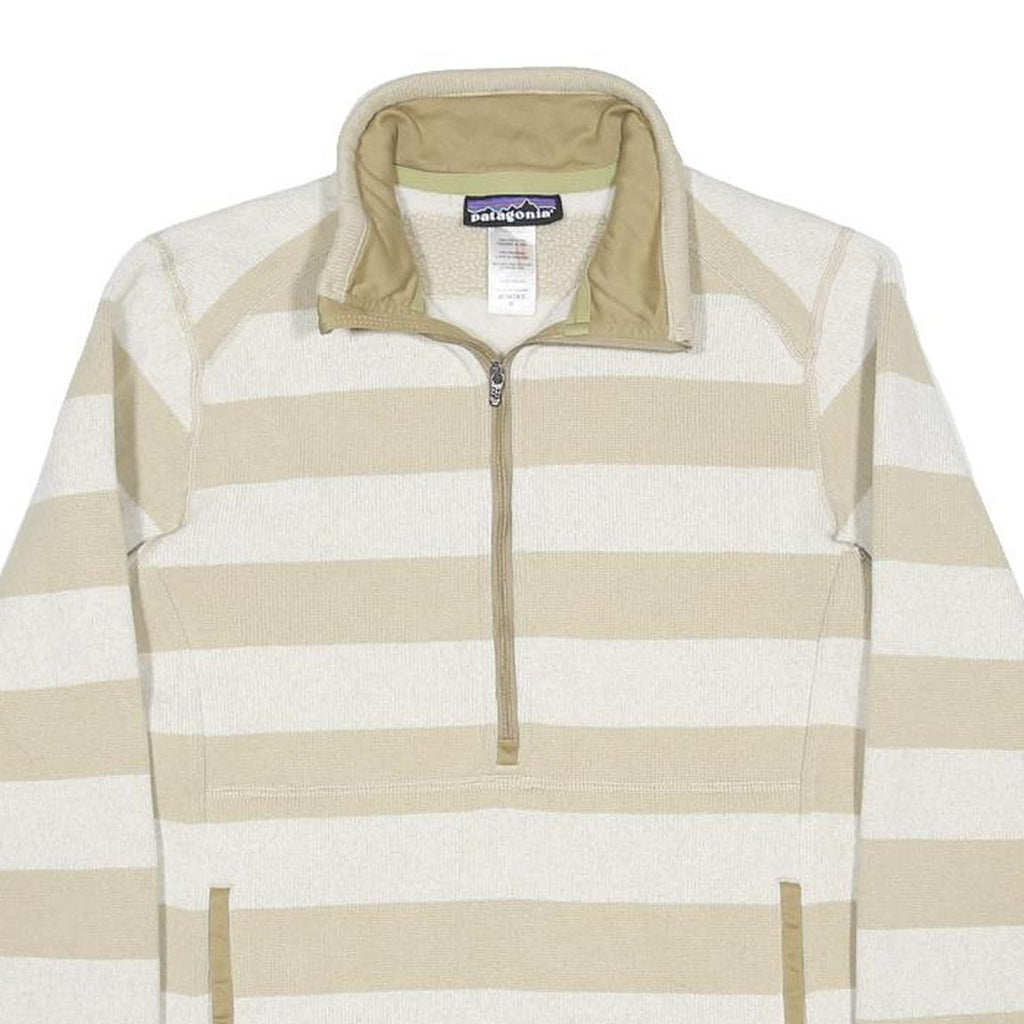 PATAGONIA Womens Cream & Beige Striped Pattern Pullover Jumper M Polyester