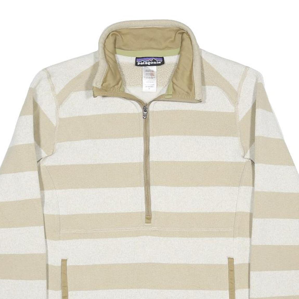 PATAGONIA Womens Cream & Beige Striped Pattern Pullover Jumper M Polyester
