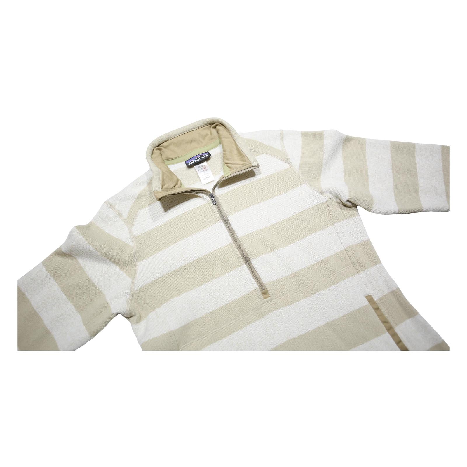 PATAGONIA Womens Cream & Beige Striped Pattern Pullover Jumper M Polyester